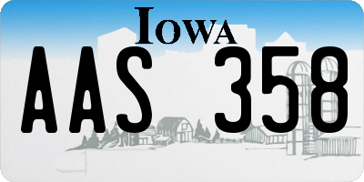 IA license plate AAS358