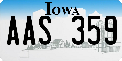 IA license plate AAS359