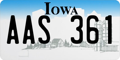 IA license plate AAS361