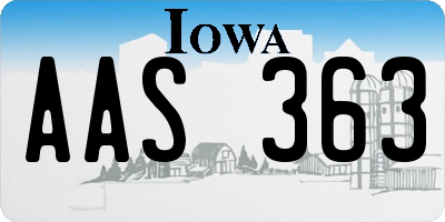 IA license plate AAS363