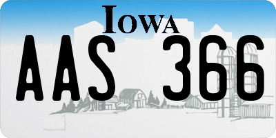 IA license plate AAS366