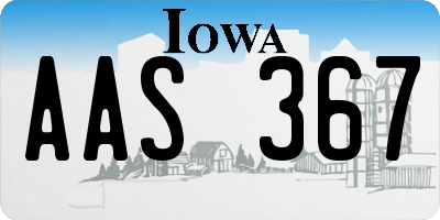IA license plate AAS367