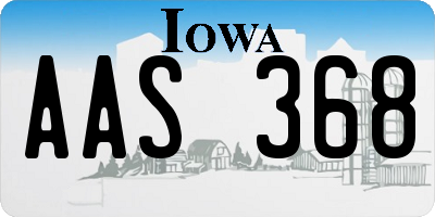 IA license plate AAS368