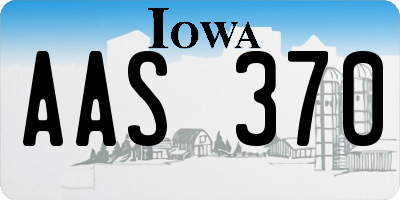 IA license plate AAS370