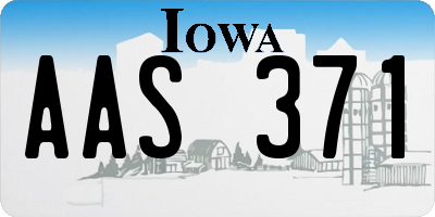 IA license plate AAS371
