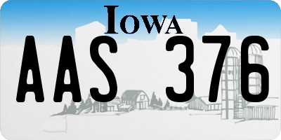 IA license plate AAS376