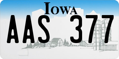IA license plate AAS377