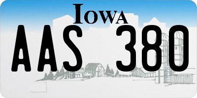 IA license plate AAS380