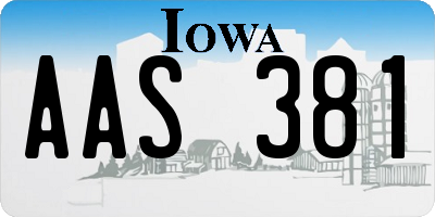IA license plate AAS381