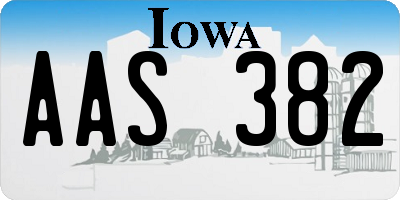 IA license plate AAS382