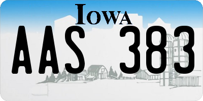 IA license plate AAS383
