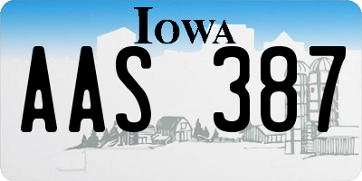 IA license plate AAS387