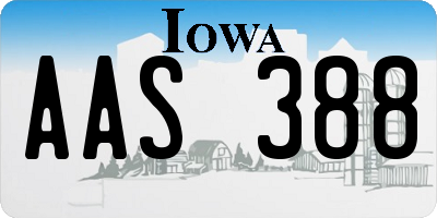IA license plate AAS388