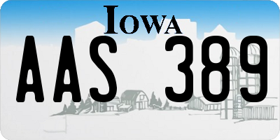 IA license plate AAS389