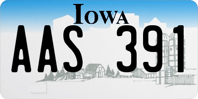 IA license plate AAS391