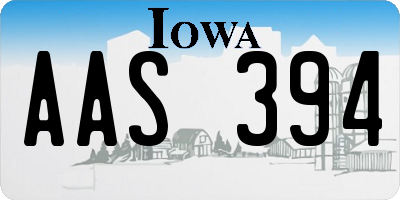 IA license plate AAS394