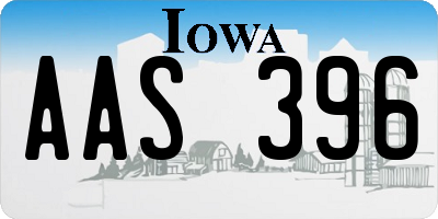 IA license plate AAS396