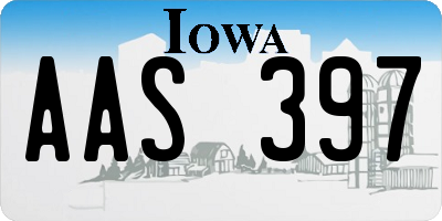 IA license plate AAS397