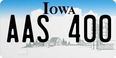 IA license plate AAS400