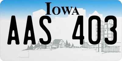 IA license plate AAS403