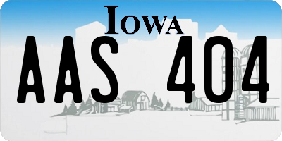 IA license plate AAS404