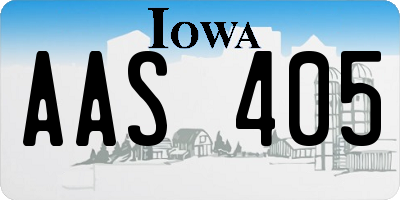 IA license plate AAS405