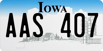 IA license plate AAS407