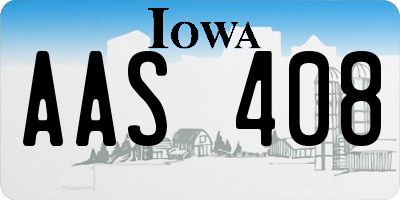 IA license plate AAS408