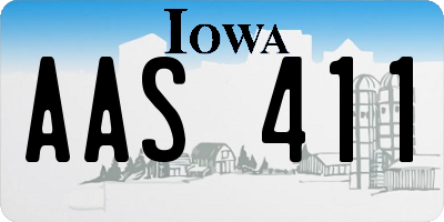 IA license plate AAS411