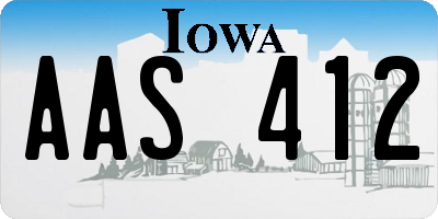 IA license plate AAS412