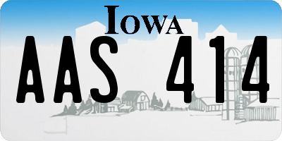 IA license plate AAS414