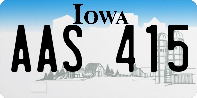 IA license plate AAS415