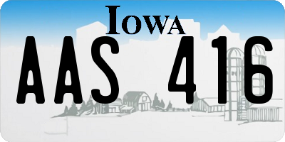 IA license plate AAS416