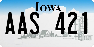 IA license plate AAS421