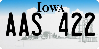 IA license plate AAS422