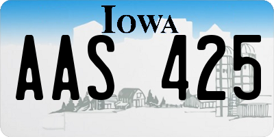 IA license plate AAS425