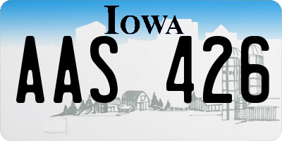 IA license plate AAS426