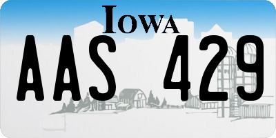 IA license plate AAS429