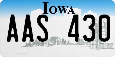IA license plate AAS430