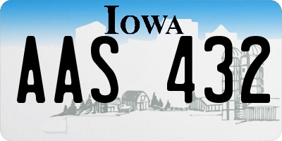 IA license plate AAS432