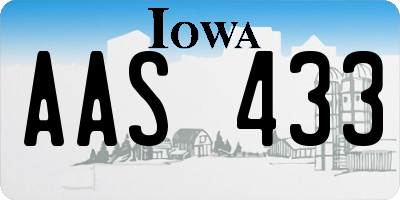 IA license plate AAS433