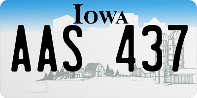 IA license plate AAS437