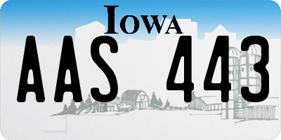 IA license plate AAS443