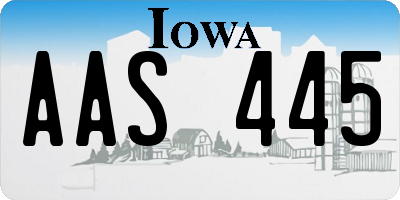 IA license plate AAS445