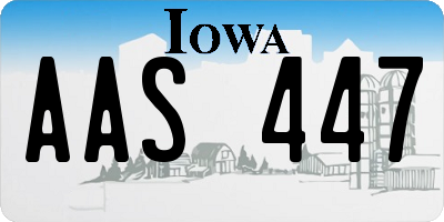 IA license plate AAS447