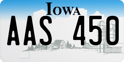 IA license plate AAS450