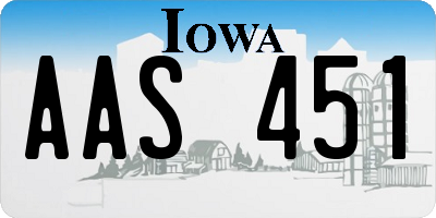 IA license plate AAS451