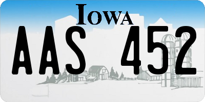 IA license plate AAS452