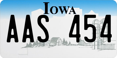 IA license plate AAS454