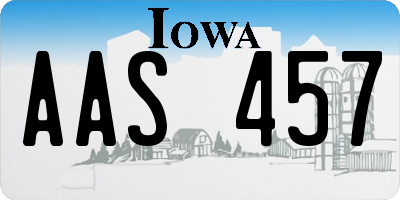 IA license plate AAS457